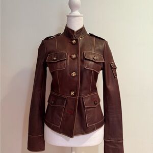 Tory Burch Dark Brown Leather Jacket
